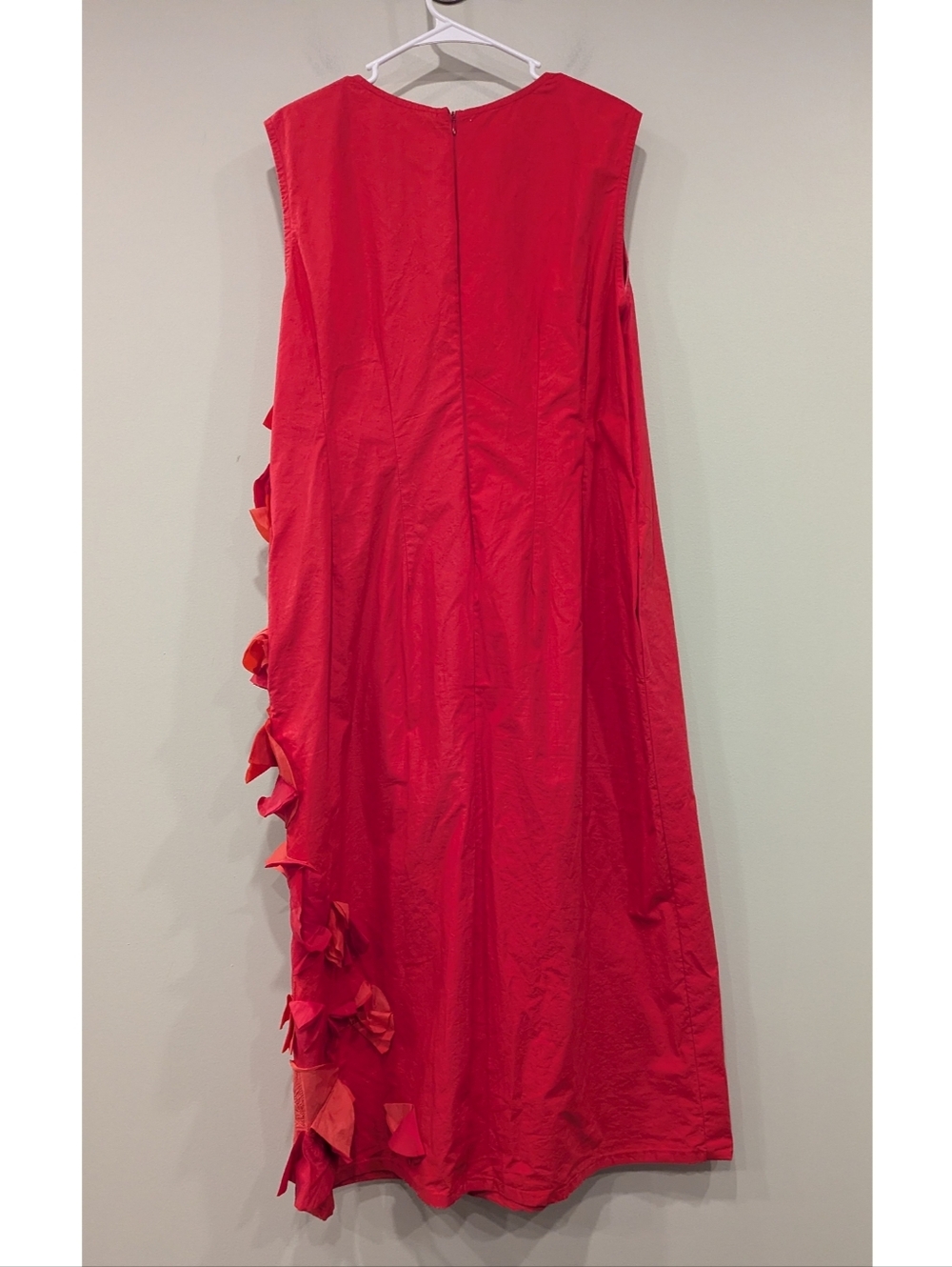 Frances Valentine Poplin Origami Flower Boatneck Sleeveless Midi Dress XL - Picture 5 of 8
